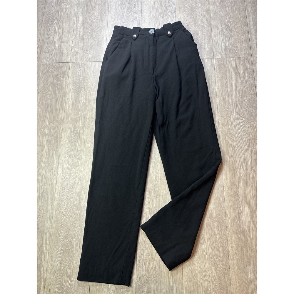 Griffith Gray for St. John Size 2 Black Straight Leg Pants Formal HR Italy